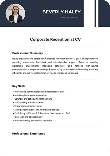 Student / Entry‑Level CV Template